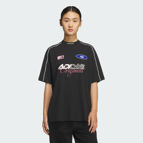 adidas Originals阿迪三叶草2025女子MOTO GFX TEE W针织无领短TKG6678