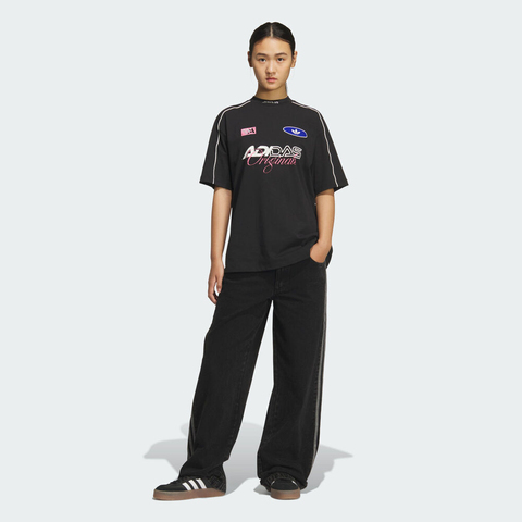 adidas Originals阿迪三叶草2025女子MOTO GFX TEE W针织无领短TKG6678
