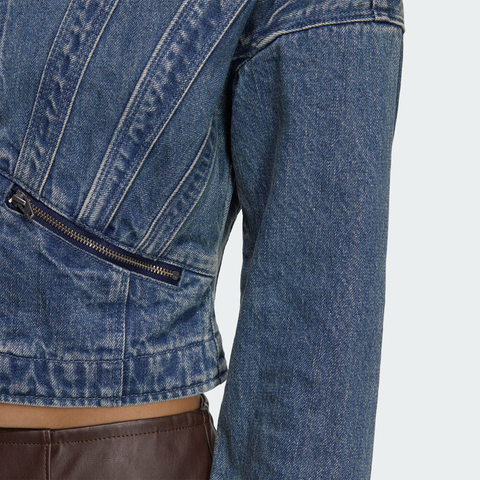 adidas Originals阿迪三叶草2025女子DENIM JKT牛仔外套KH1183