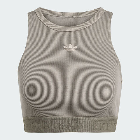 adidas Originals阿迪三叶草2025女子RIB TOP WASH休闲背心JW3586