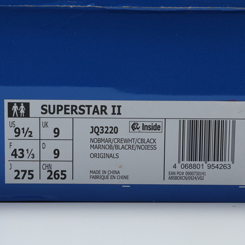 adidas Originals阿迪三叶草2025中性SUPERSTAR IIORI-CLASSICJQ3220