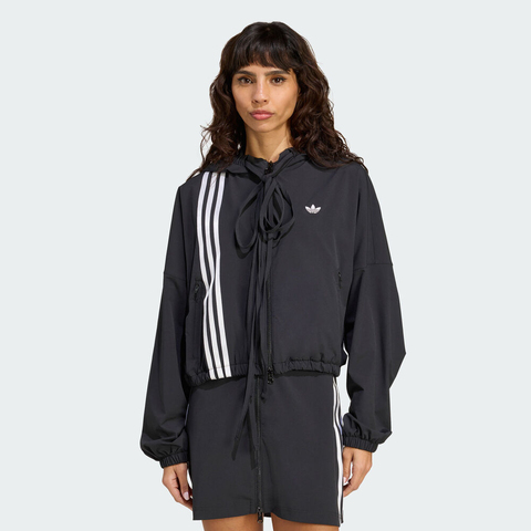 adidas Originals阿迪三叶草2025女子RIBBON TRACKTOP梭织连帽外套JX2698