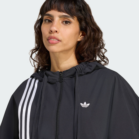 adidas Originals阿迪三叶草2025女子RIBBON TRACKTOP梭织连帽外套JX2698
