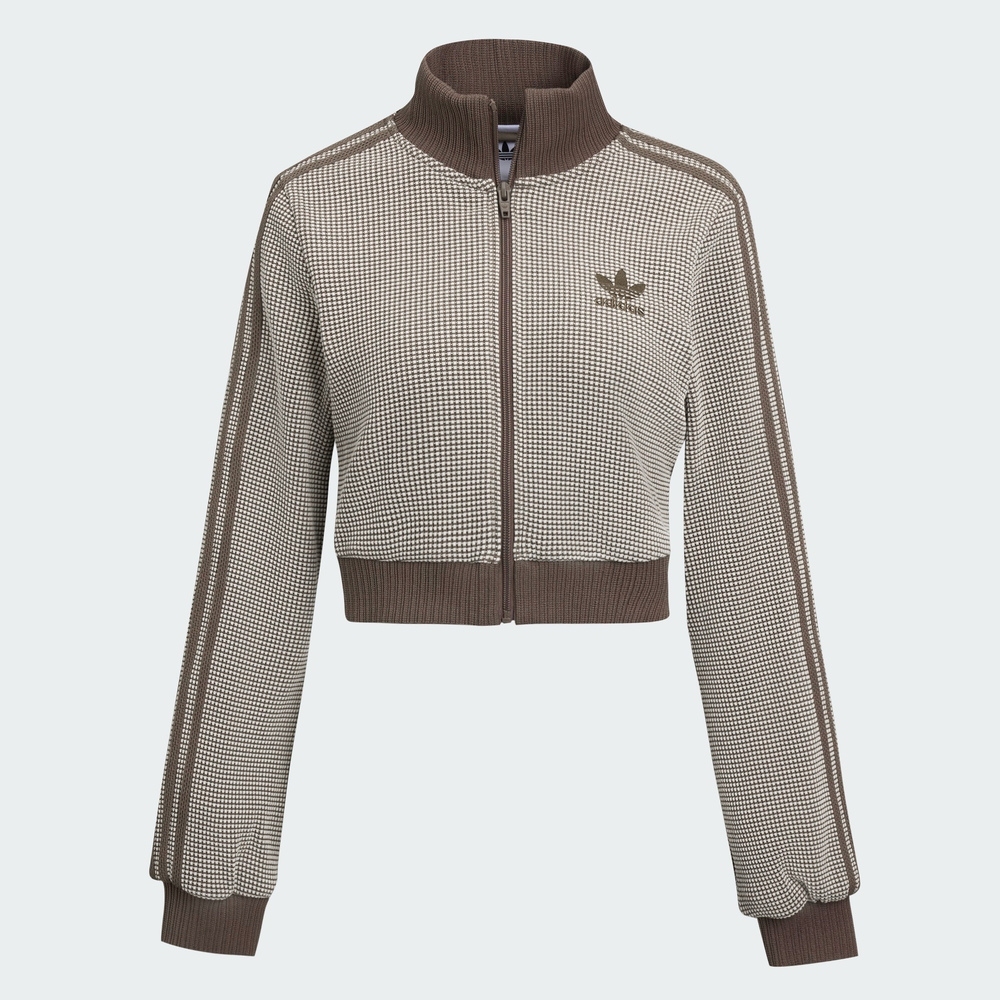 adidas Originals阿迪三叶草2025女子CROP TT针织无帽外套KC2645