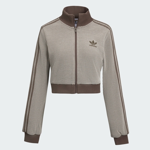 adidas Originals阿迪三叶草2025女子CROP TT针织无帽外套KC2645