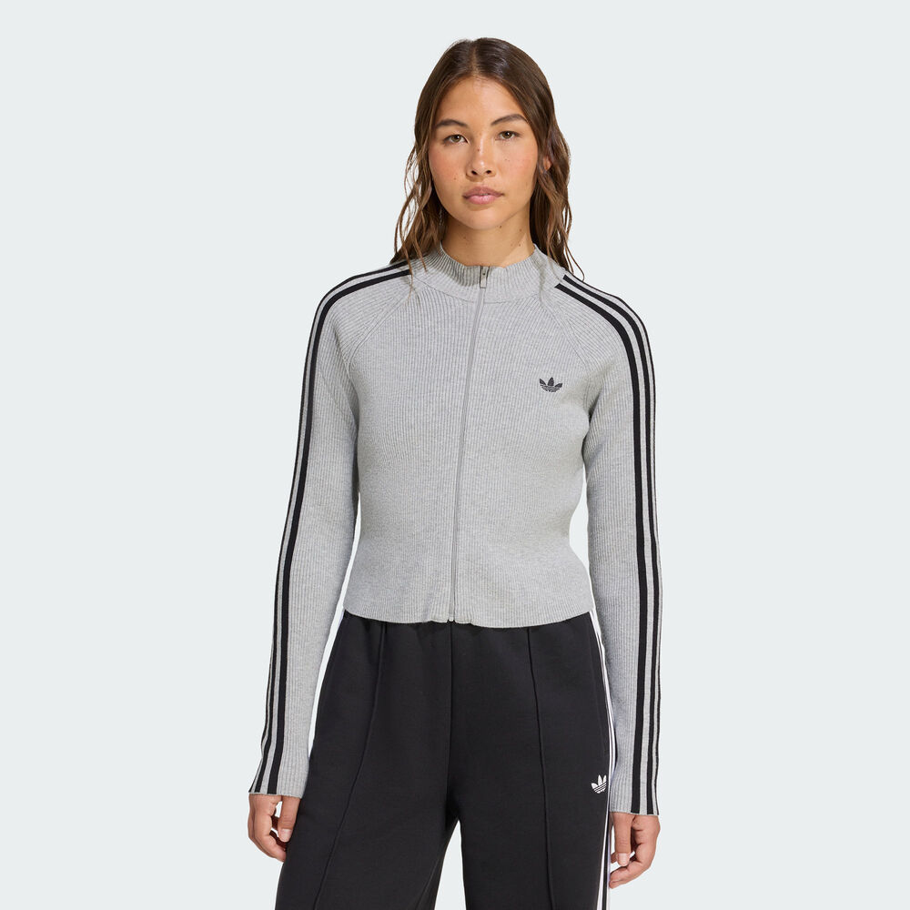 adidas Originals阿迪三叶草2025女子SLIM KNIT TT针织无帽外套JZ0886