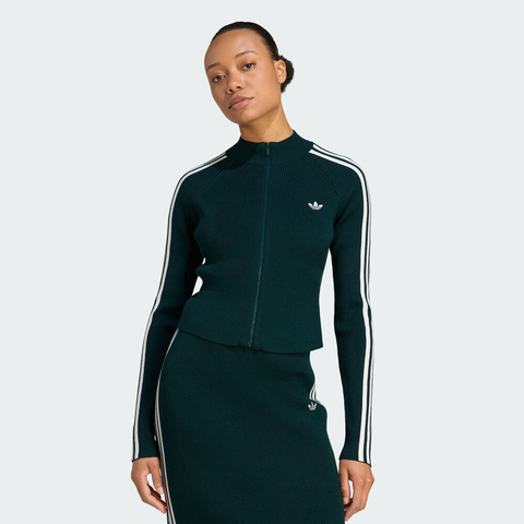 adidas Originals阿迪三叶草2025女子SLIM KNIT TT针织无帽外套JY2599