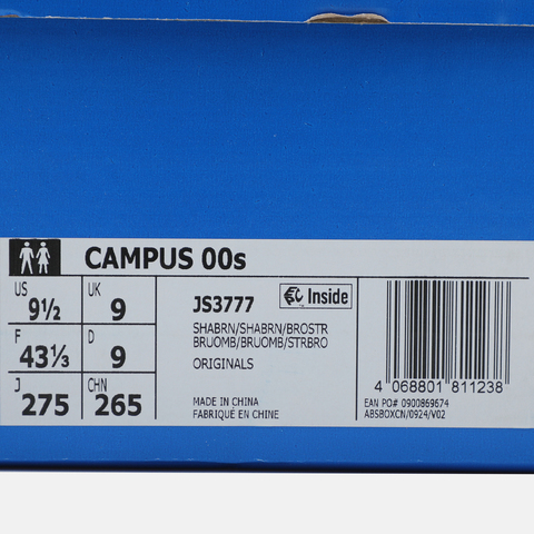 adidas Originals阿迪三叶草2025中性CAMPUS 00sORI-CLASSICJS3777