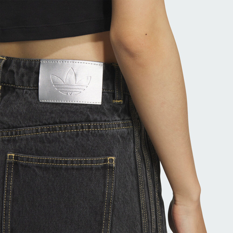 adidas Originals阿迪三叶草2025女子DENIM JORT牛仔短裤KC2651