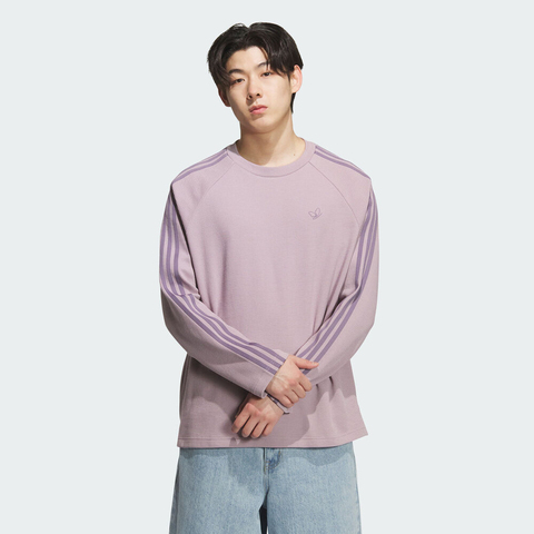 adidas Originals阿迪三叶草2025男子WAFFLE TEE LS针织无领长TKH1176
