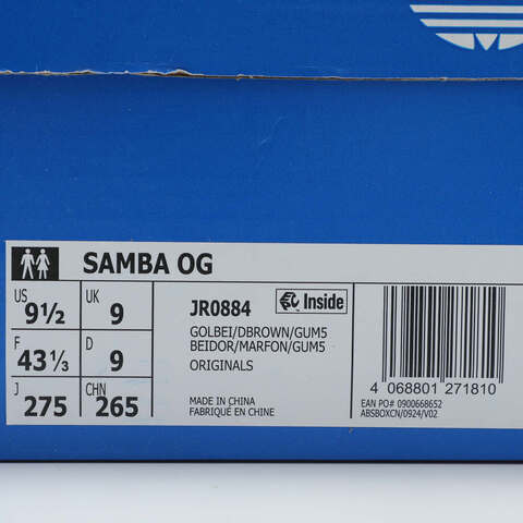 adidas Originals阿迪三叶草2025中性SAMBA OGORI-CLASSICJR0884