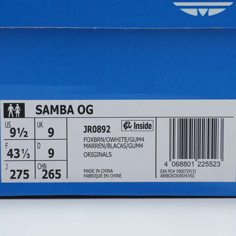 adidas Originals阿迪三叶草2025中性SAMBA OGORI-CLASSICJR0892