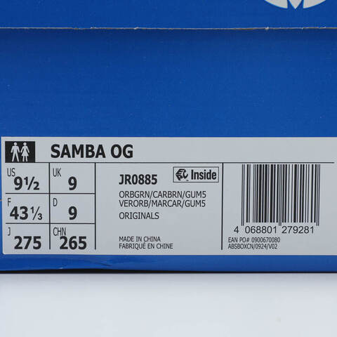 adidas Originals阿迪三叶草2025中性SAMBA OGORI-CLASSICJR0885