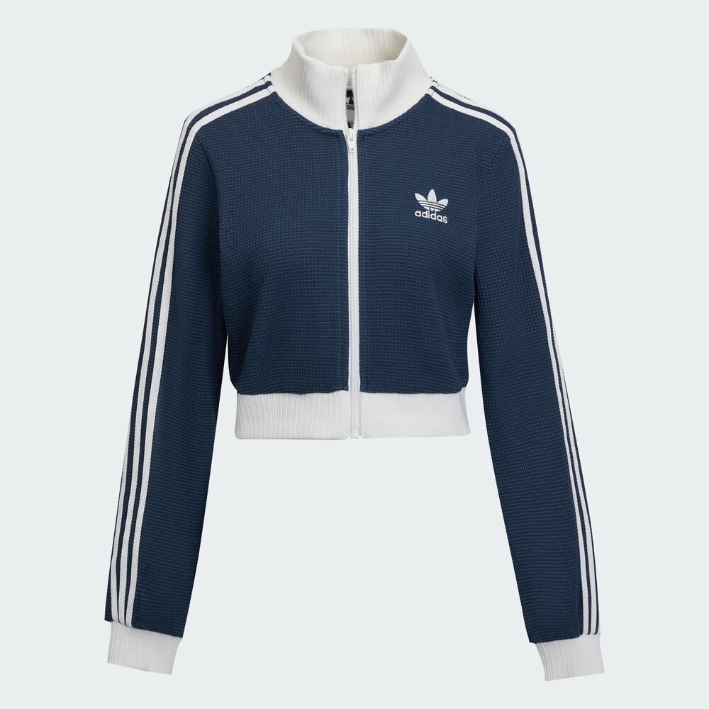 adidas Originals阿迪三叶草2025女子CROP TT针织无帽外套KC2646