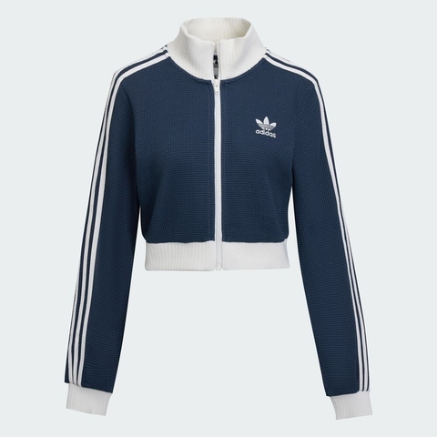 adidas Originals阿迪三叶草2025女子CROP TT针织无帽外套KC2646