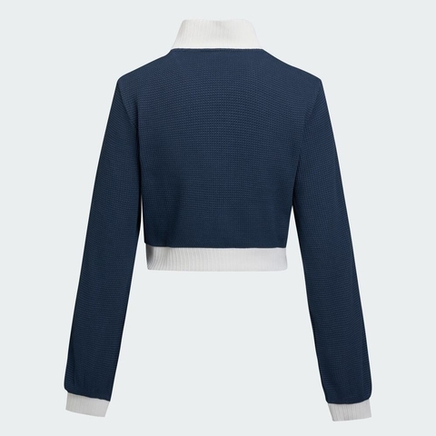 adidas Originals阿迪三叶草2025女子CROP TT针织无帽外套KC2646