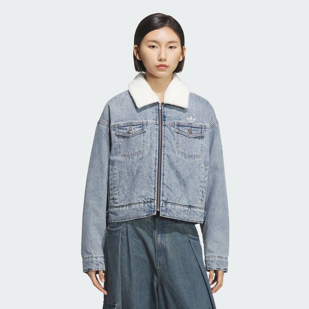 adidas Originals阿迪三叶草2025女子FEMME DENIM PAD薄棉服KC2626