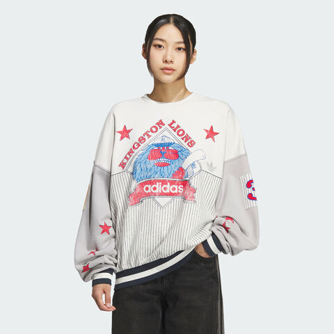 adidas Originals阿迪三叶草2025男子BASEBALL CREW针织无帽卫衣KG3146