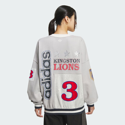 adidas Originals阿迪三叶草2025男子BASEBALL CREW针织无帽卫衣KG3146