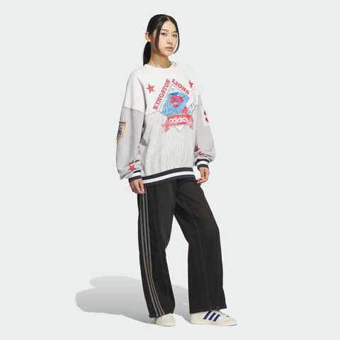 adidas Originals阿迪三叶草2025男子BASEBALL CREW针织无帽卫衣KG3146