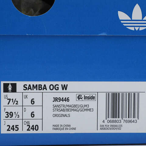 adidas Originals阿迪三叶草2025中性SAMBA OG WORI-CLASSICJR9446