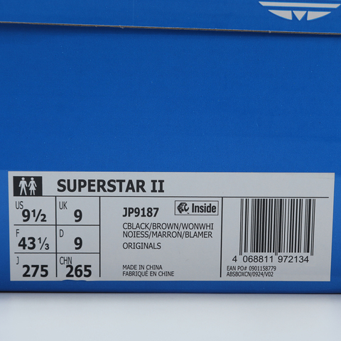adidas Originals阿迪三叶草2025中性SUPERSTAR IIORI-CLASSICJP9187