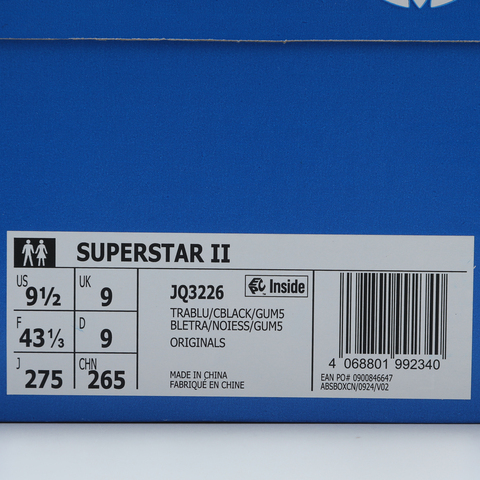adidas Originals阿迪三叶草2025中性SUPERSTAR IIORI-CLASSICJQ3226