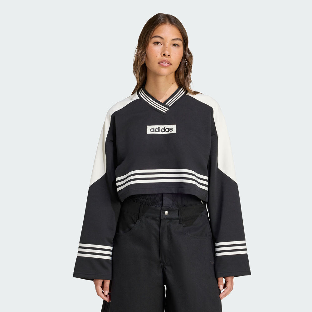 adidas Originals阿迪三叶草2025女子CREW SWEATSHIRT针织无帽卫衣JW7273