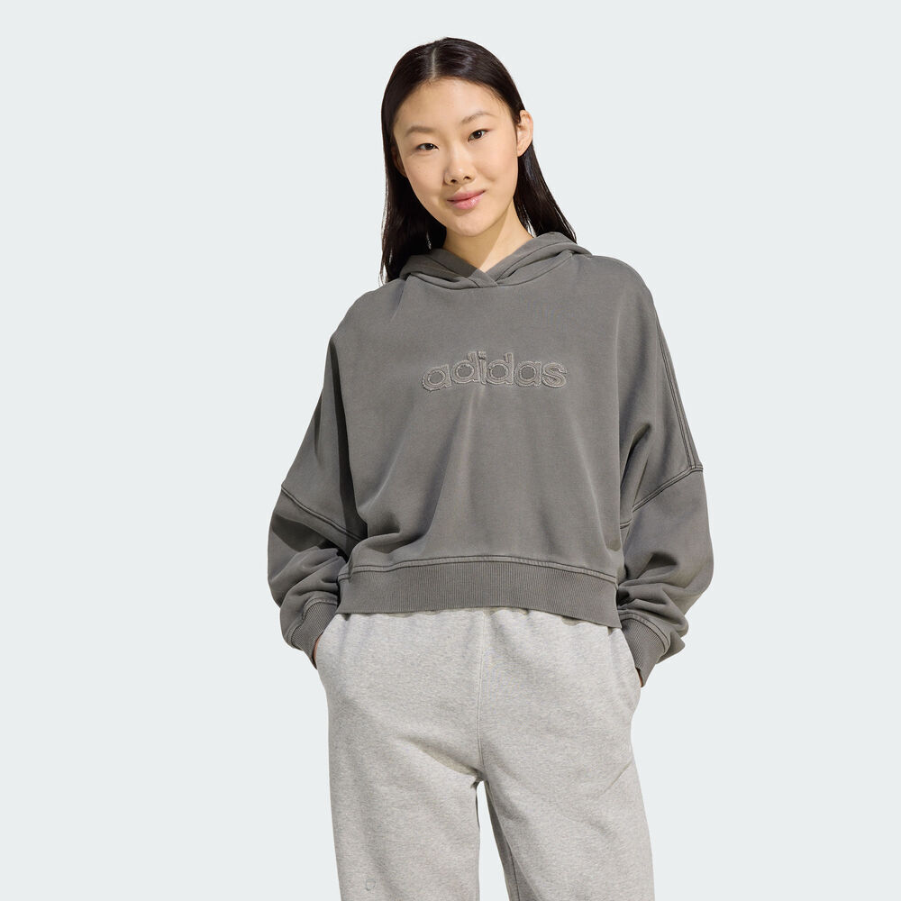 adidas Originals阿迪三叶草2025女子CROP HOODIE针织连帽卫衣JW7296