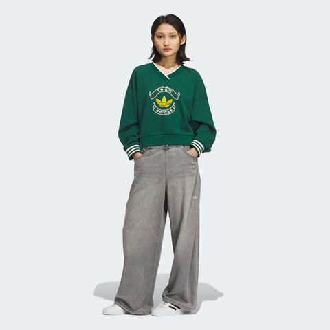 adidas Originals阿迪三叶草2025女子IH SWEATCREW W针织无帽卫衣KC5846