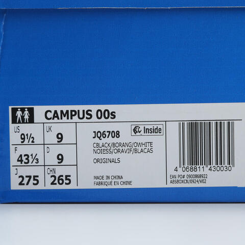 adidas Originals阿迪三叶草2025中性CAMPUS 00sORI-CLASSICJQ6708