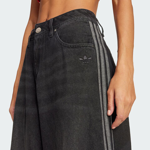 adidas Originals阿迪三叶草2025女子DENIM WIDE PANT牛仔长裤JV7453