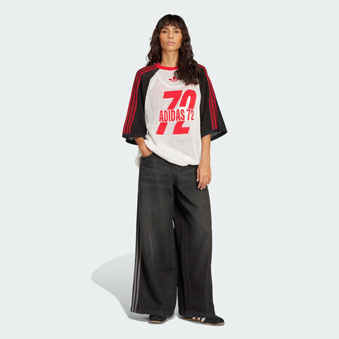 adidas Originals阿迪三叶草2025女子DENIM WIDE PANT牛仔长裤JV7453