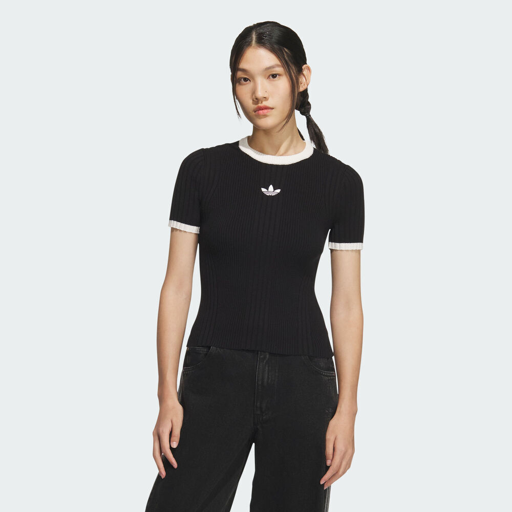 adidas Originals阿迪三叶草2025女子TIGHT TEE SS针织无领短TKS6110