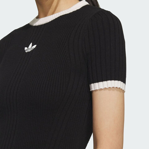 adidas Originals阿迪三叶草2025女子TIGHT TEE SS针织无领短TKS6110