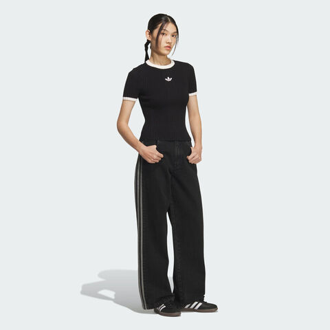 adidas Originals阿迪三叶草2025女子TIGHT TEE SS针织无领短TKS6110