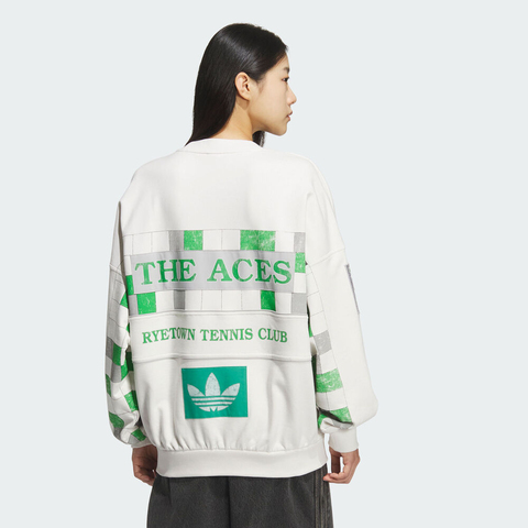 adidas Originals阿迪三叶草2025男子COURT CREW针织无帽卫衣KG3144