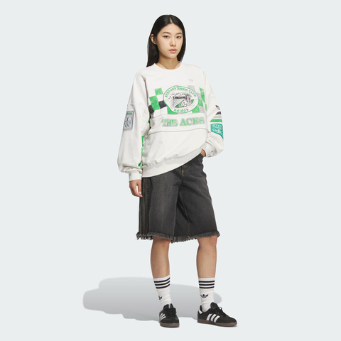 adidas Originals阿迪三叶草2025男子COURT CREW针织无帽卫衣KG3144