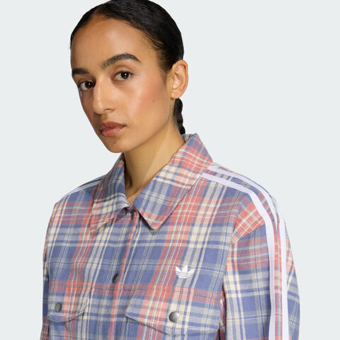 adidas Originals阿迪三叶草2025女子CHECK JACKET梭织长袖衬衫KC6277