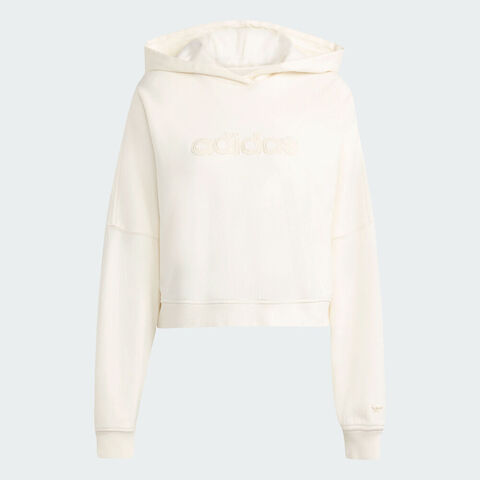 adidas Originals阿迪三叶草2025女子CROP HOODIE针织连帽卫衣JX7640