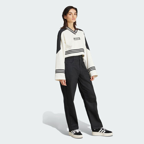 adidas Originals阿迪三叶草2025女子CREW SWEATSHIRT针织无帽卫衣JX7597