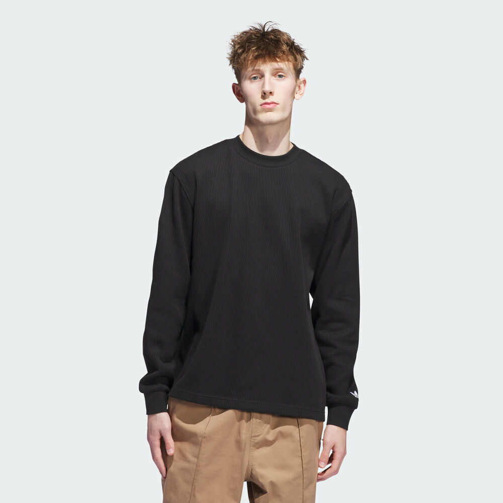 adidas Originals阿迪三叶草2025男子THERMAL LS T针织无帽卫衣JW0052