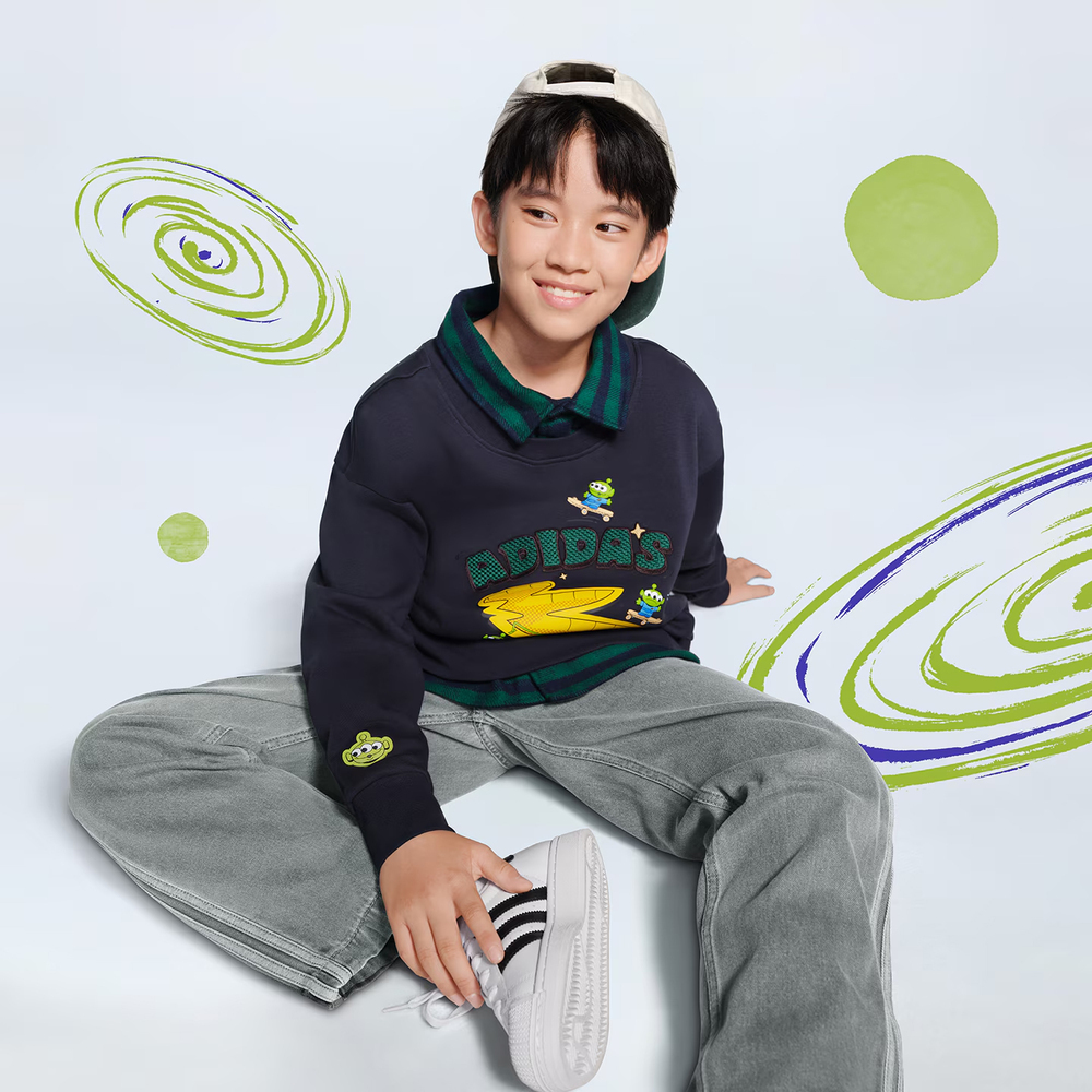 adidas Originals阿迪三叶草2025男大童JK TS KN CREW针织无帽卫衣KF7347