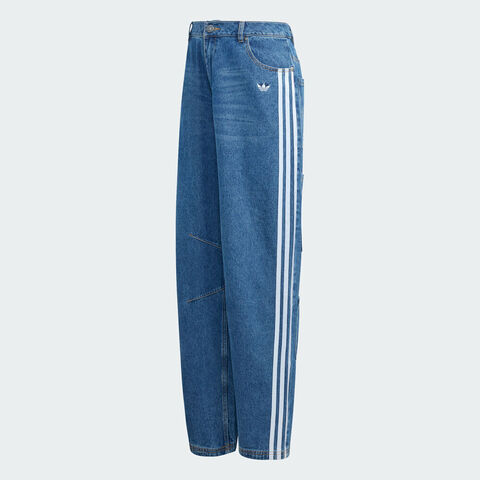 adidas Originals阿迪三叶草2025女子BAGGY DENIM牛仔长裤KC6278