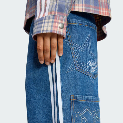 adidas Originals阿迪三叶草2025女子BAGGY DENIM牛仔长裤KC6278