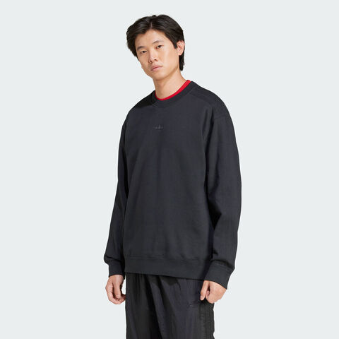 adidas Originals阿迪三叶草2025男子P ESS CREW针织无帽卫衣JC9574