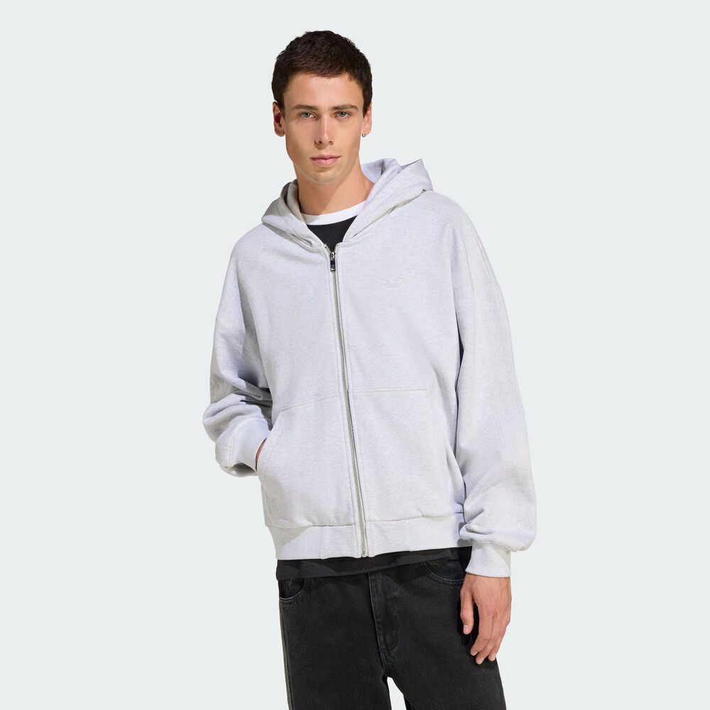 adidas Originals阿迪三叶草2025男子P ESS FZ HD针织连帽卫衣JW1071