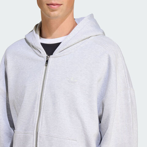 adidas Originals阿迪三叶草2025男子P ESS FZ HD针织连帽卫衣JW1071