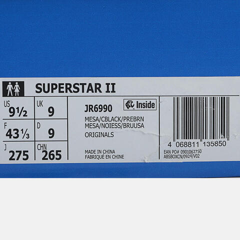 adidas Originals阿迪三叶草2025中性SUPERSTAR IIORI-CLASSICJR6990