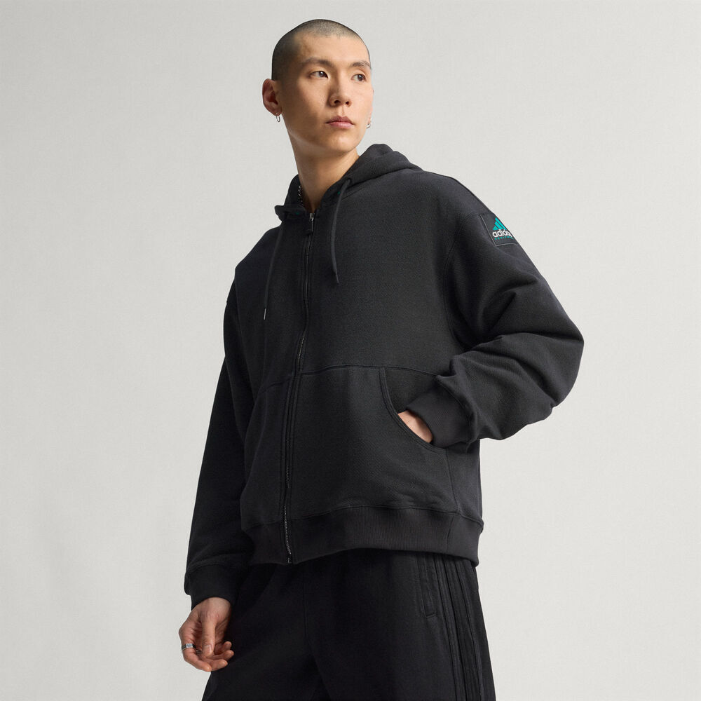 adidas Originals阿迪三叶草2025男子EQT HOODIE针织连帽卫衣JX1460